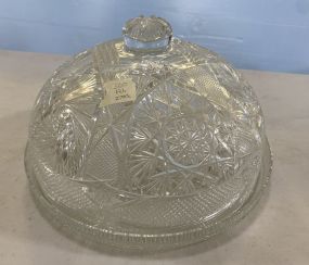 Cut Glass Hobstar Covered Cake Stand