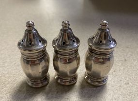 Three Sterling Salt & Pepper Shakers