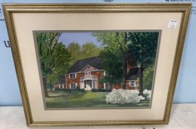Signed Breland Watercolor of Home