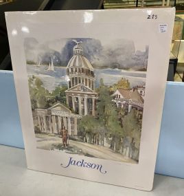 Signed Jackie Meena Print of Old Capital Jackson MS