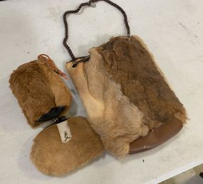 Vintage Kangaroo Hand Bag, Purse, and Cup Holder