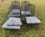 Four Wrought Iron Patio Chairs