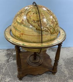 Vintage Hand Painted Globe on Stand