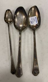 Two Sterling Serving Spoons and Sterling Tea Stir Spoon