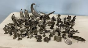 Large Collection of Pewter Figurines