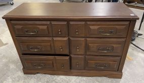 Late 20th Century Oak Finish Double Dresser