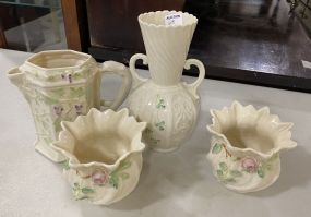Four Belleek Porcelain Pieces