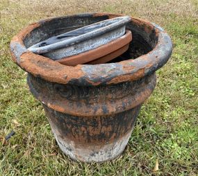 Two Old Terra Cotta Planters