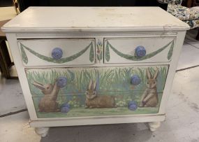 Rabbit Painted Chest of Drawers