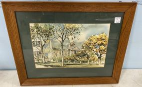 Framed Watercolor Print of Capital