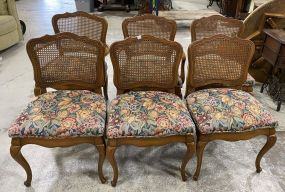 Six Country French Caned Dining Chairs