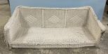 White Wicker Hanging Bench