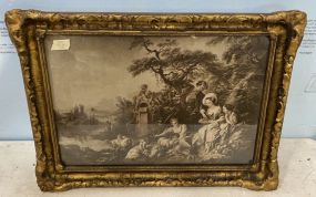 Antique Framed European Scene