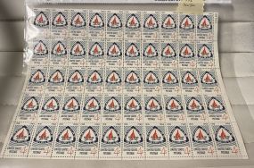 Sheet of Camp Fire Girls Stamps