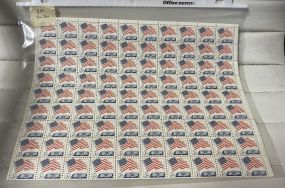 Sheet of 100 5 Cent Flag Stamps