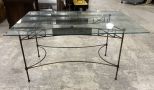 Wrought Iron Glass Top Dining Table