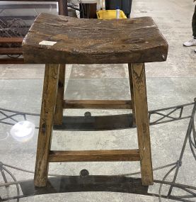 Primitive Style Wood Stool