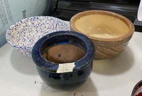 Three Stoneware Bowls
