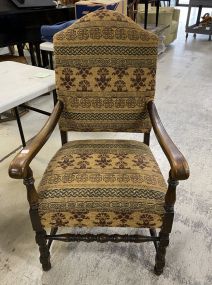 Upholstered Mahogany Arm Chair