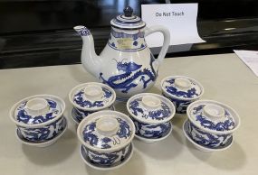 Taiwan Blue and White Pitcher Set
