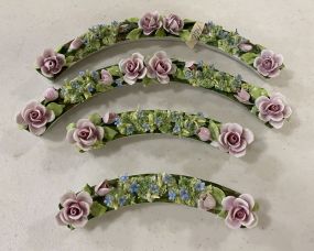 Four Capidomente Floral Porcelain Table Pieces