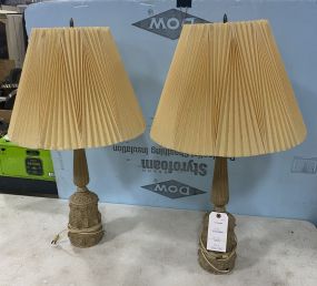 Pair of Ornate Metal Table Lamps