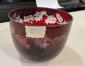 Christmas Red Cut to Clear Bowl