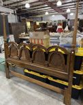 Late 20th Century King Size Oak Finish Head Board