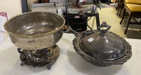 Silver Plate Warmer Pot and Handled Silver Plate Pan