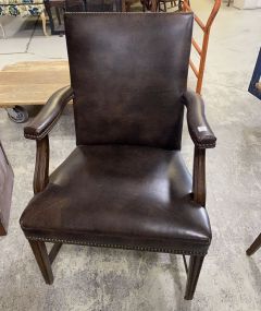 Brown Vinyl Office Arm Chair
