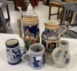 German Beer Steins and Stoneware Mugs