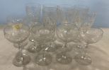 13 Etched Crystal Stemware