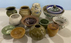 Group of Decorative Stoneware and Porcelain Pottery