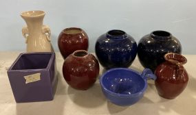8 Pieces of Pottery Vases