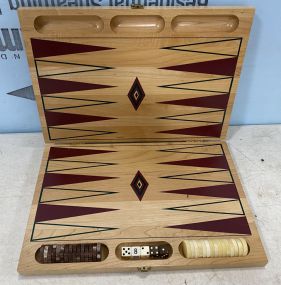 Wood Backgammon Game