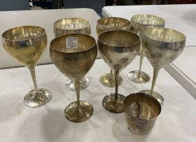 7 Silver Plate Goblets and Cup