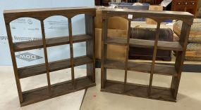 Two Wood Display Wall Racks