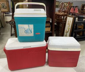 Three Rubbermaid Ice Chests