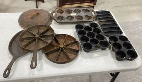 Group of Old Iron Skillets and Pans
