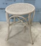 White Wicker Stool