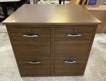 Oak Finish Pressed Wood File Cabinet