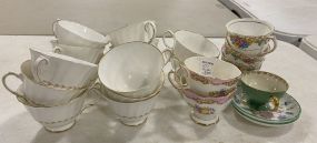 Royal Doulton Cups, Royal Albert Cups, and Few Saucers