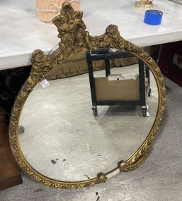 Gold Gilt Vintage Oval Mirror