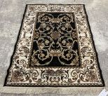 3'10 x 5' Black and White Machine Made Rug