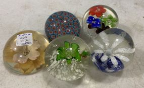 Five Glass Paper Weights
