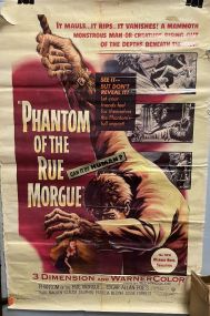 Original Theater Poster PHANTOM OF THE RUE MORGUE HORROR 1954