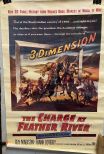 Original Vintage The Charge at Feather River Guy Madison movie poster 3D. 1953.