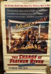 Original Vintage The Charge at Feather River Guy Madison movie poster 3D. 1953