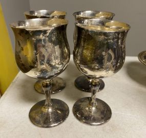 4 Reed & Barton Sterling X115 Goblets