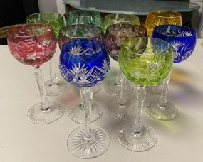 10 Colorful Cut to Clear Goblets